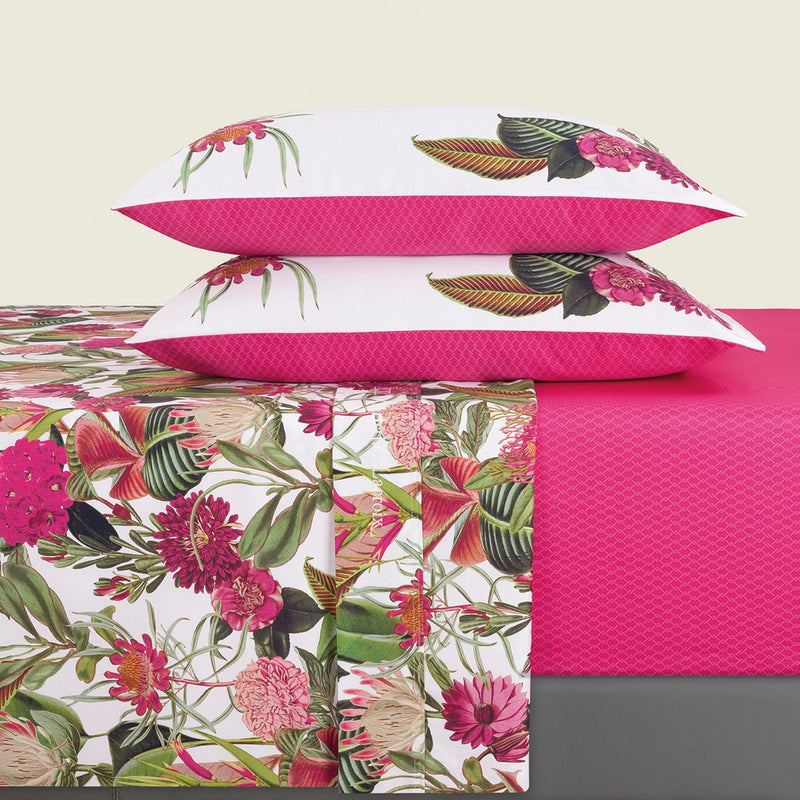 Garden - Ensemble De Draps Satin De Coton Garden Fuchsia