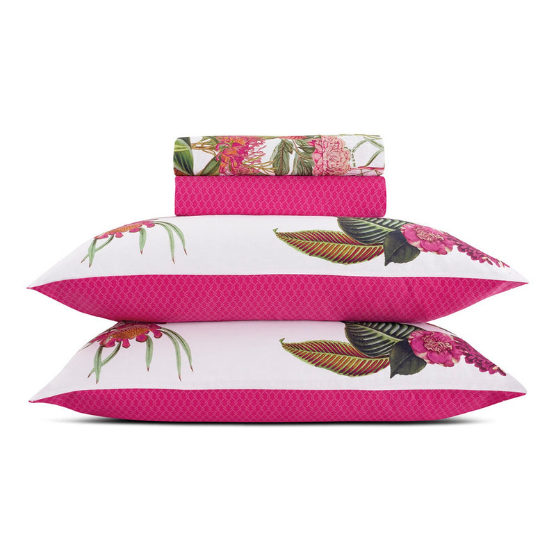 Garden - Ensemble De Draps Satin De Coton Garden Fuchsia