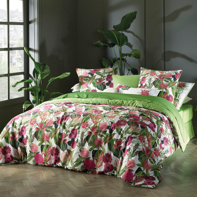 Garden - Taie De Traversin Satin De Coton Garden Micro Vert