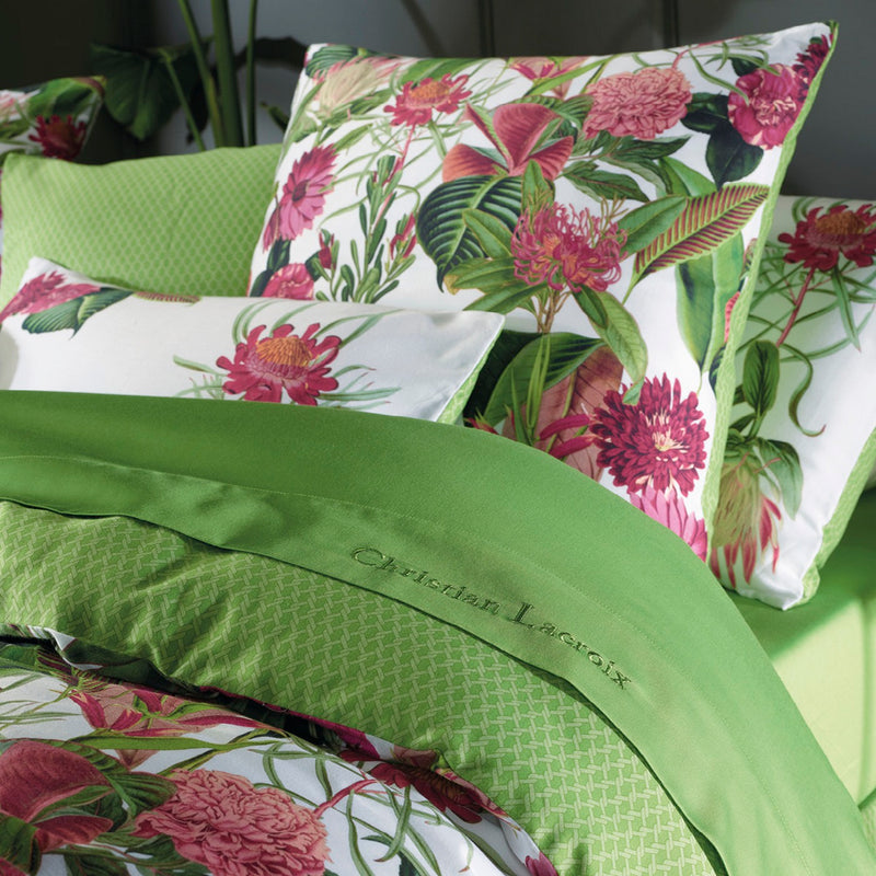 Garden - Taie De Traversin Satin De Coton Garden Micro Vert