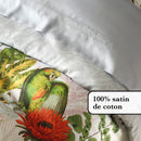 Jardin D'Hiver - Housse De Couette + Taie(s) D'Oreiller Satin De Coton Jardin D'Hiver Gris Perle