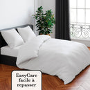 Jacquard - Set De 2 Taies D'Oreiller Satin De Coton Rayure Tissé Jacquard Blanc