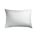Jacquard - Set De 2 Taies D'Oreiller Satin De Coton Rayure Tissé Jacquard Blanc