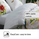 Jardin D'Hiver - Drap Plat Satin De Coton Uni Gris Perle