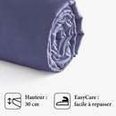 Jardin Tropical - Drap-Housse Satin De Coton Uni Bleu