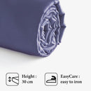 Jardin Tropical - Drap-Housse Satin De Coton Uni Bleu
