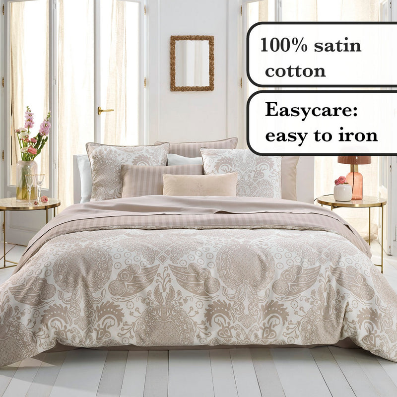 Arles - Taie De Traversin Satin De Coton Arles Taupe