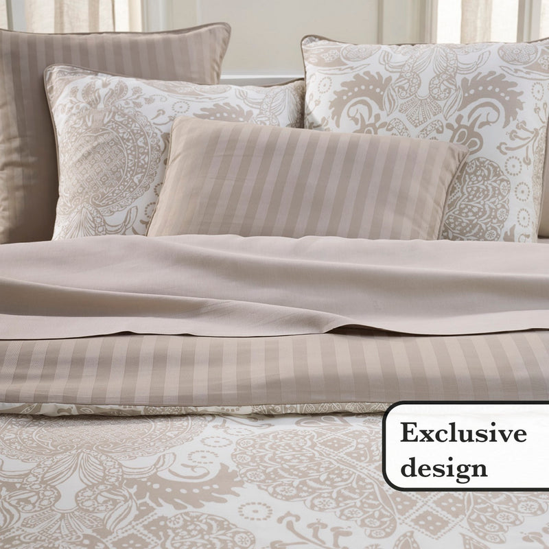 Arles - Taie De Traversin Satin De Coton Arles Taupe