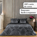 Arles - Taie De Traversin Satin De Coton Arles Gris Foncé