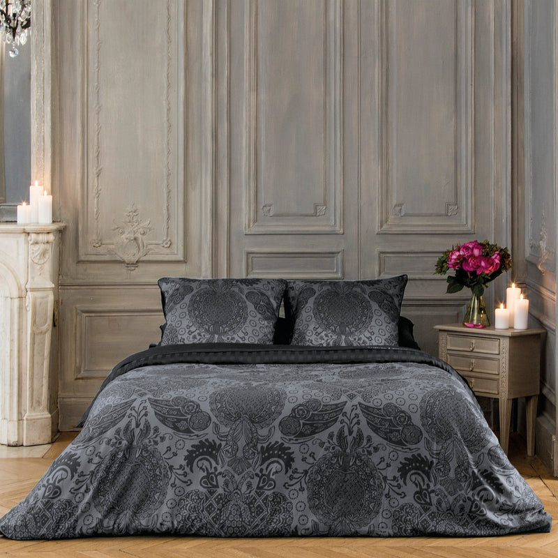 Arles - Taie De Traversin Satin De Coton Arles Gris Foncé