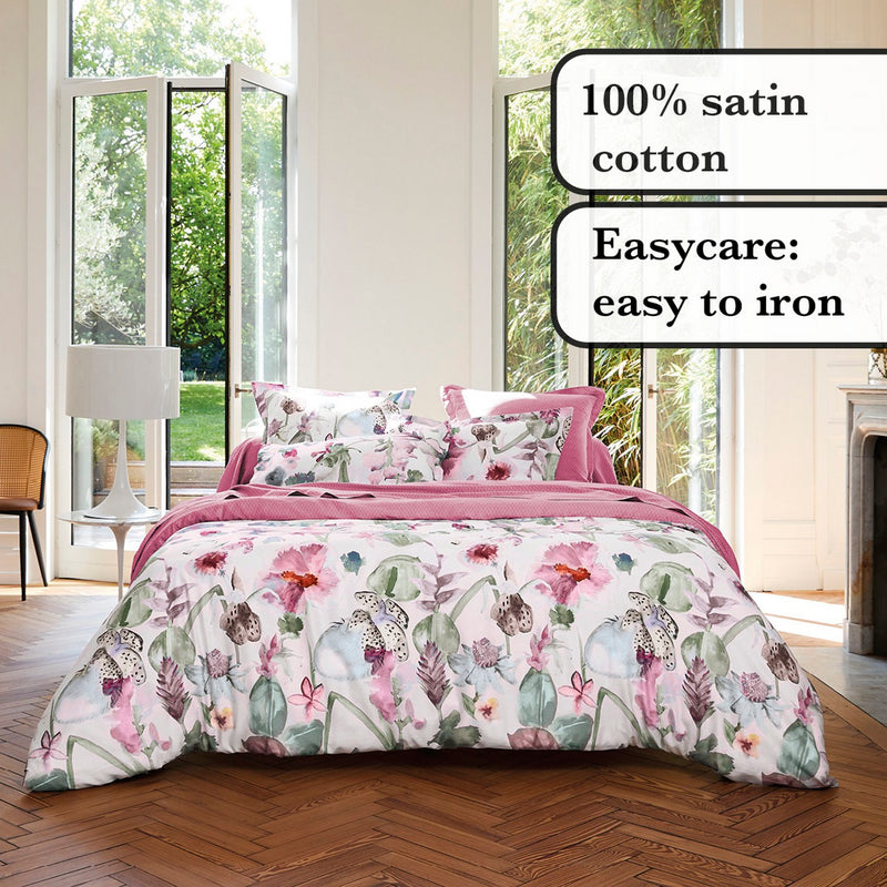 Exotique - Taie De Traversin Satin De Coton Exotique Framboise
