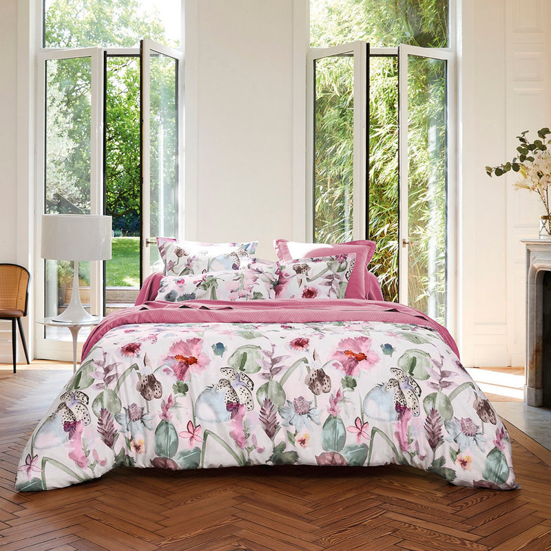 Exotique - Taie De Traversin Satin De Coton Exotique Framboise