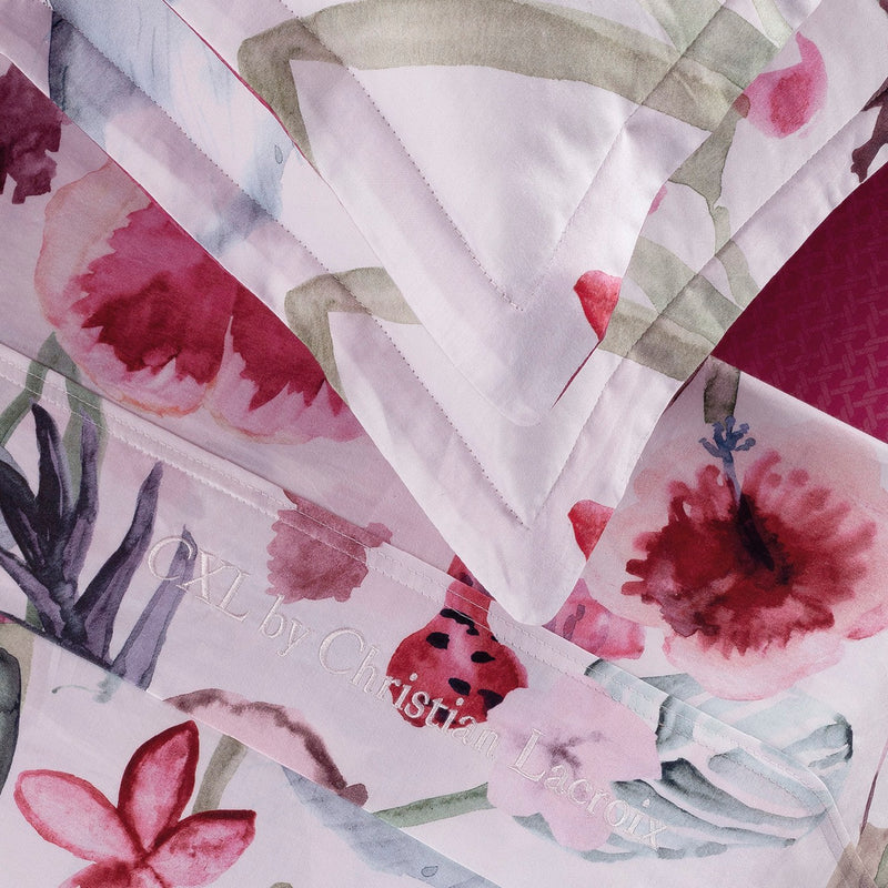 Exotique - Ensemble De Draps Satin De Coton Exotique Framboise
