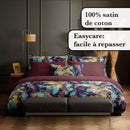 Tanzanie - Housse De Couette + Taie(s) D'Oreiller Satin De Coton Tanzanie Prune