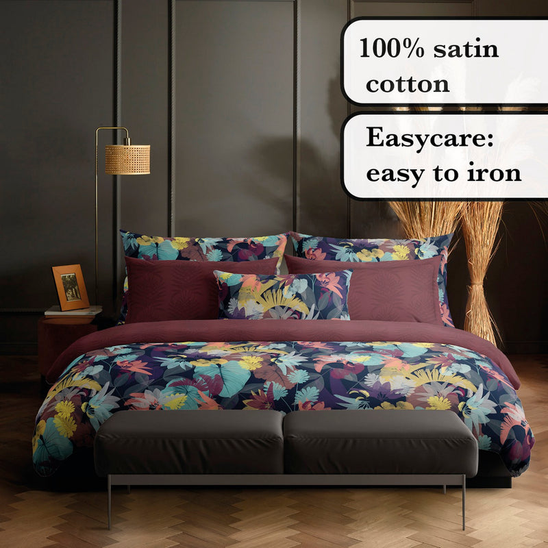 Tanzanie - Set De 2 Taies D'Oreiller Satin De Coton Tanzanie Prune