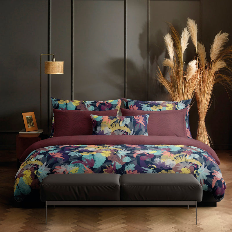 Tanzanie - Set De 2 Taies D'Oreiller Satin De Coton Tanzanie Prune