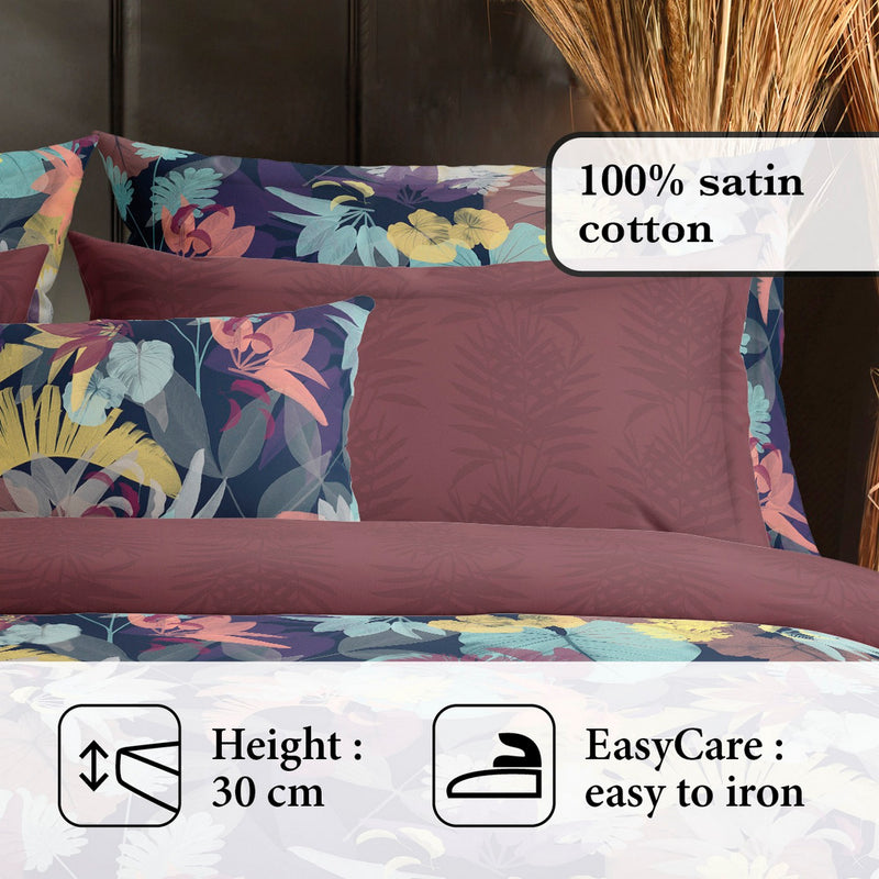 Areca - Drap-Housse Satin De Coton Areca Prune