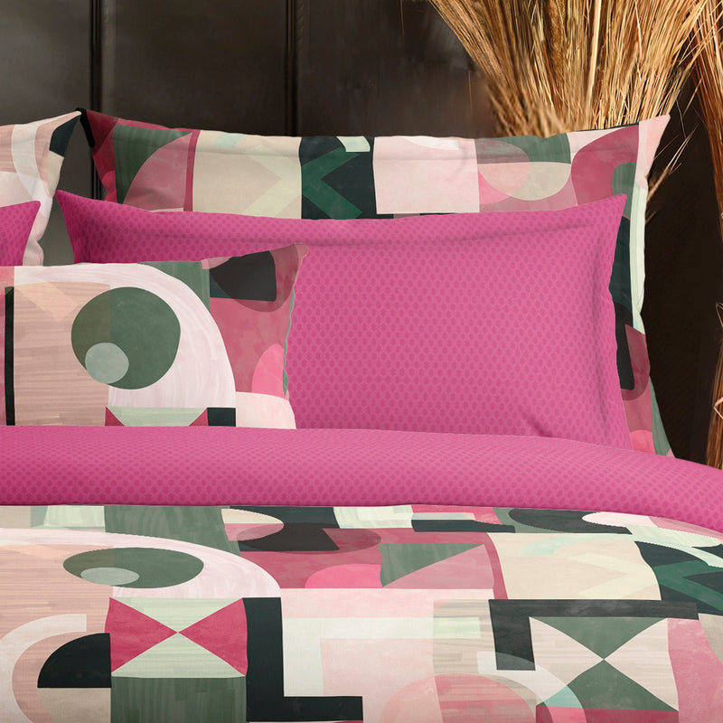 Collage - Housse De Couette + Taie(s) D'Oreiller Satin De Coton Collage Baie Sauvage