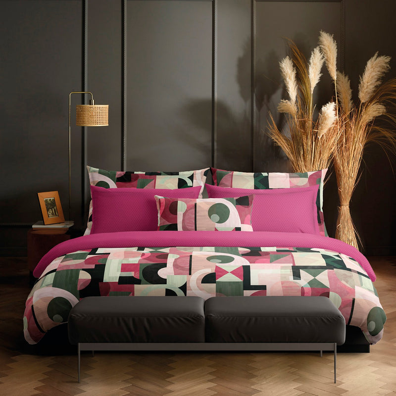 Collage - Housse De Couette + Taie(s) D'Oreiller Satin De Coton Collage Baie Sauvage