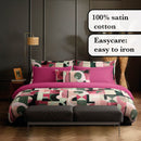 Collage - Housse De Couette + Taie(s) D'Oreiller Satin De Coton Collage Baie Sauvage