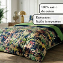 Miami - Set De 2 Taies D'Oreiller Satin De Coton Miami Bleu Foncé