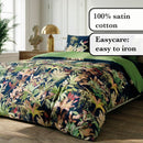 Miami - Set De 2 Taies D'Oreiller Satin De Coton Miami Bleu Foncé