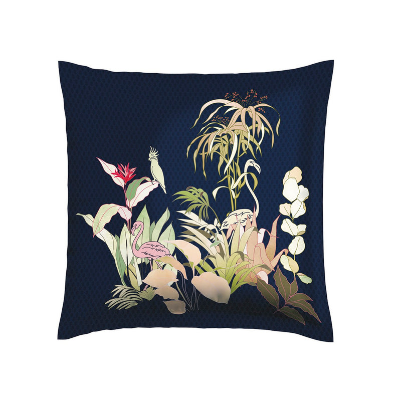 Miami - Set De 2 Taies D'Oreiller Satin De Coton Miami Bleu Foncé