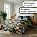 Miami - Set De 2 Taies D'Oreiller Satin De Coton Miami Bleu Foncé