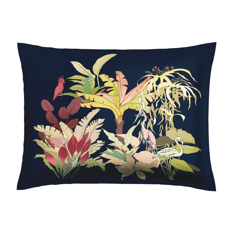 Miami - Set De 2 Taies D'Oreiller Satin De Coton Miami Bleu Foncé