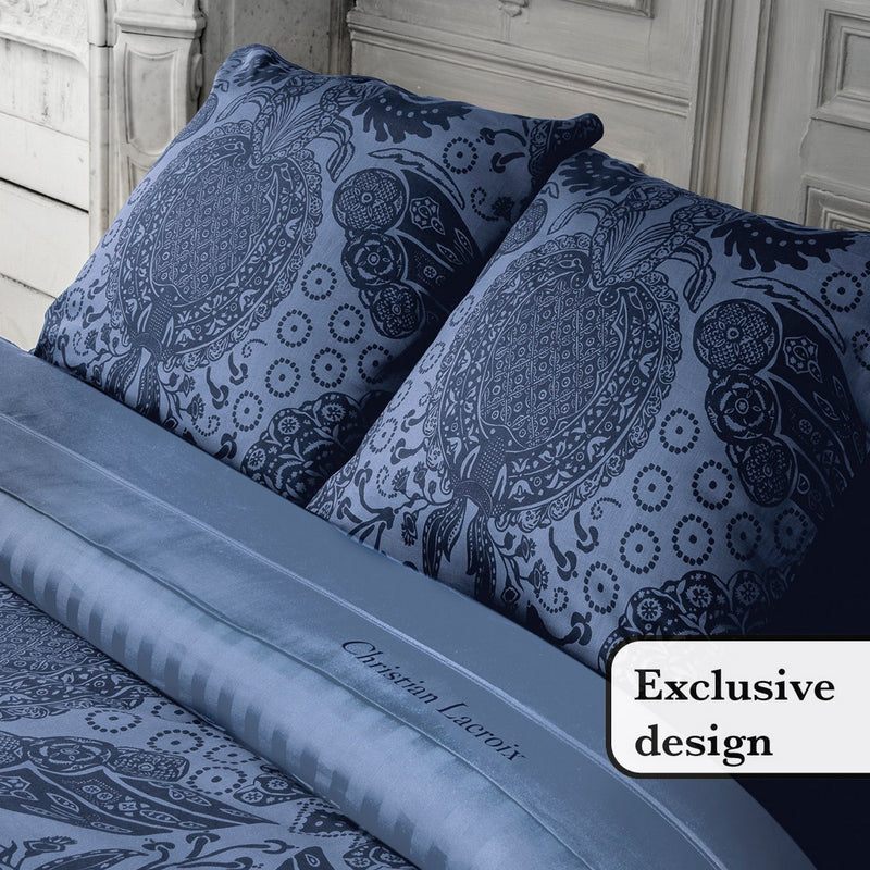 Arles - Set De 2 Taies D'Oreiller Satin De Coton Arles Bleu