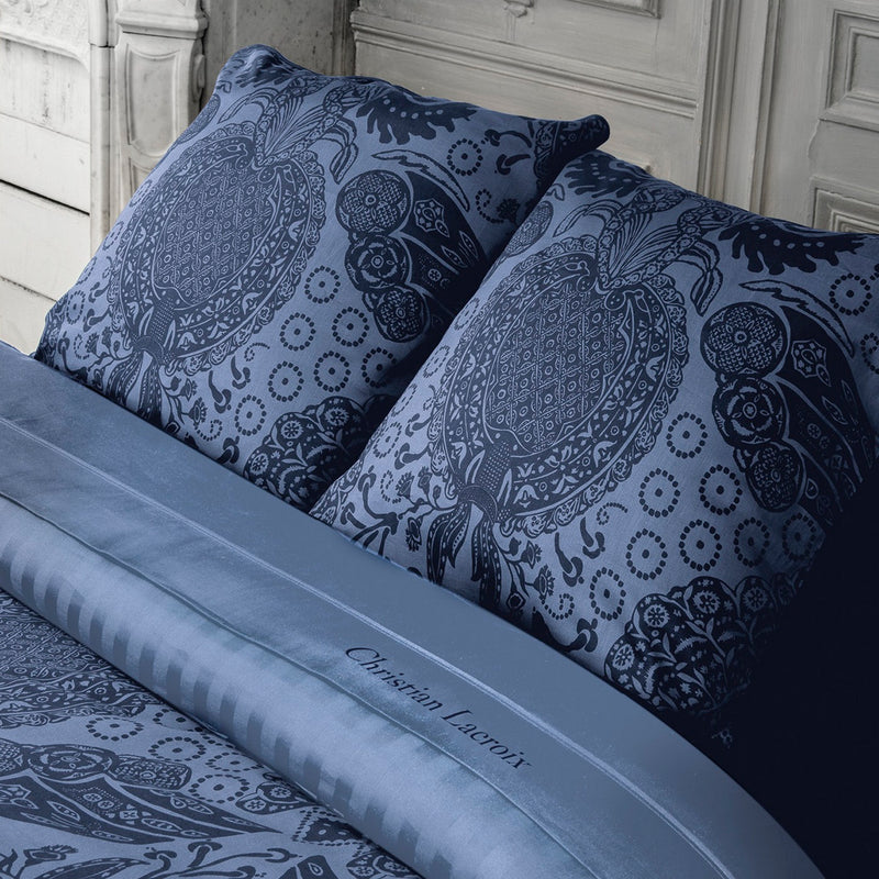 Arles - Set De 2 Taies D'Oreiller Satin De Coton Arles Bleu