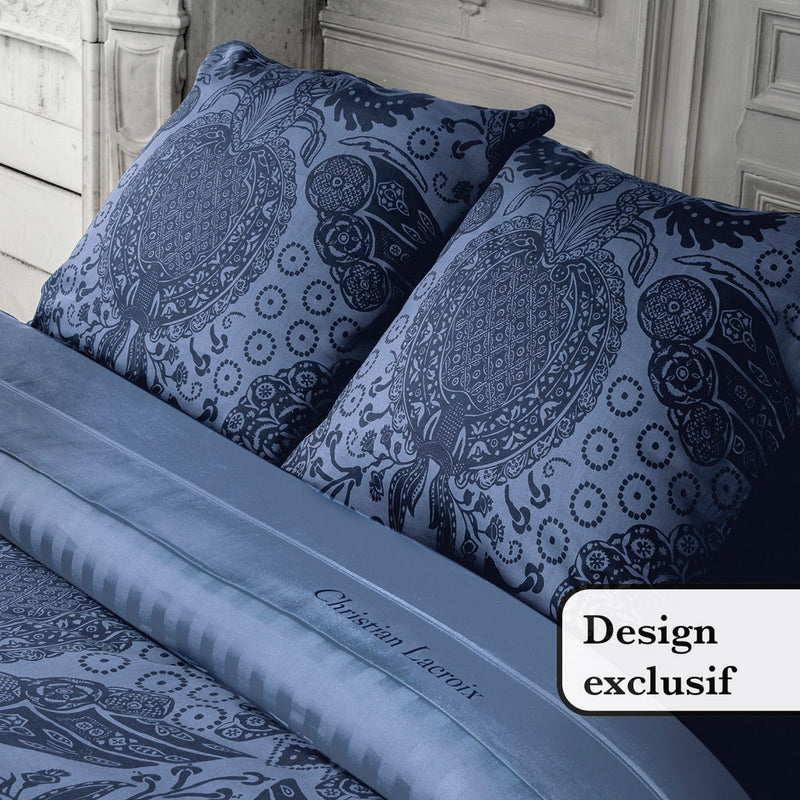 Arles - Set De 2 Taies D'Oreiller Satin De Coton Arles Bleu
