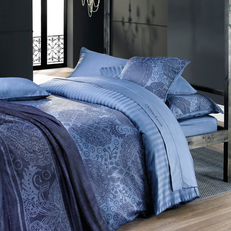 Arles - Set De 2 Taies D'Oreiller Satin De Coton Arles Bleu