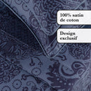 Arles - Ensemble De Draps Satin De Coton Arles Bleu