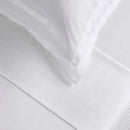 Jacquard - Ensemble De Draps Satin De Coton Rayure Tissé Dobby Blanc