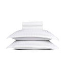 Jacquard - Ensemble De Draps Satin De Coton Rayure Tissé Dobby Blanc