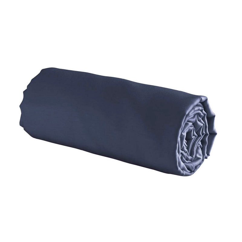 Uni - Drap-Housse Satin De Coton Uni Bleu 11