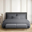 Jacquard - Drap Plat Satin De Coton Rayure Tissé Dobby Gris Foncé