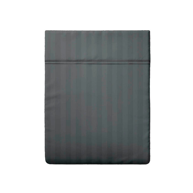 Jacquard - Drap Plat Satin De Coton Rayure Tissé Dobby Gris Foncé