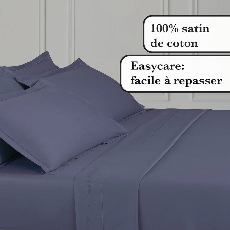 Uni 1 Baratta - Drap Plat Satin De Coton Uni 1 Baratta Bleu 06