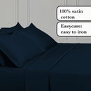 Uni 1 Baratta - Drap Plat Satin De Coton Uni 1 Baratta Bleu 11