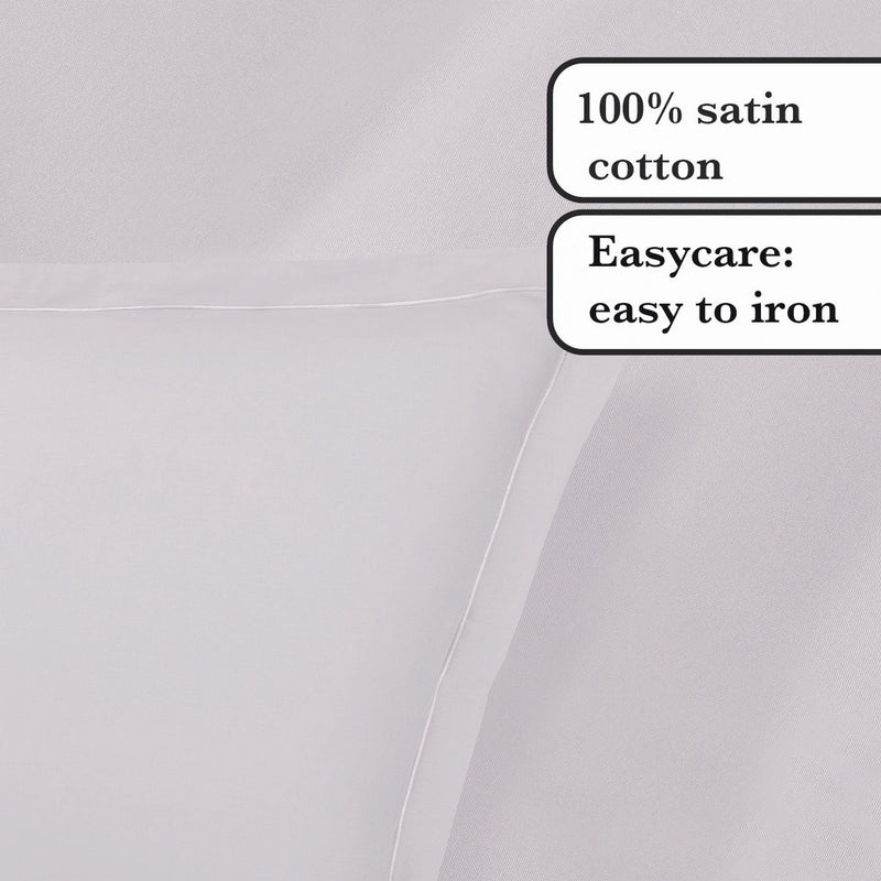 Uni 1 Baratta - Taie D'Oreiller Satin De Coton Uni 1 Baratta Gris 01