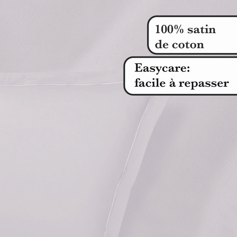 Uni 1 Baratta - Ensemble De Draps Satin De Coton Uni 1 Baratta Gris 01