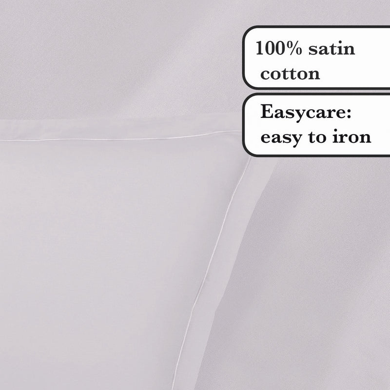 Uni 1 Baratta - Ensemble De Draps Satin De Coton Uni 1 Baratta Gris 01