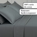 Uni 1 Baratta - Drap Plat Satin De Coton Uni 1 Baratta Gris 02