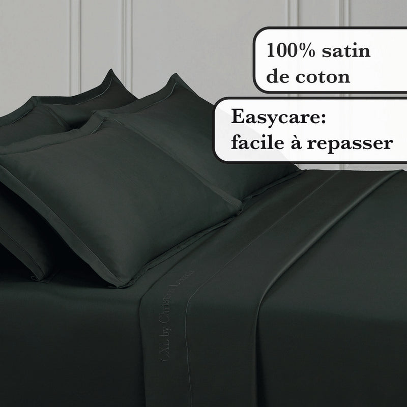 Uni 1 Baratta - Drap Plat Satin De Coton Uni 1 Baratta Gris 03