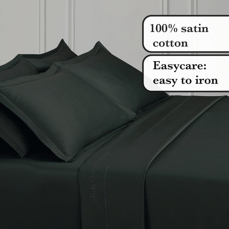 Uni 1 Baratta - Drap Plat Satin De Coton Uni 1 Baratta Gris 03
