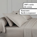 Uni 1 Baratta - Drap Plat Satin De Coton Uni 1 Baratta Taupe 01