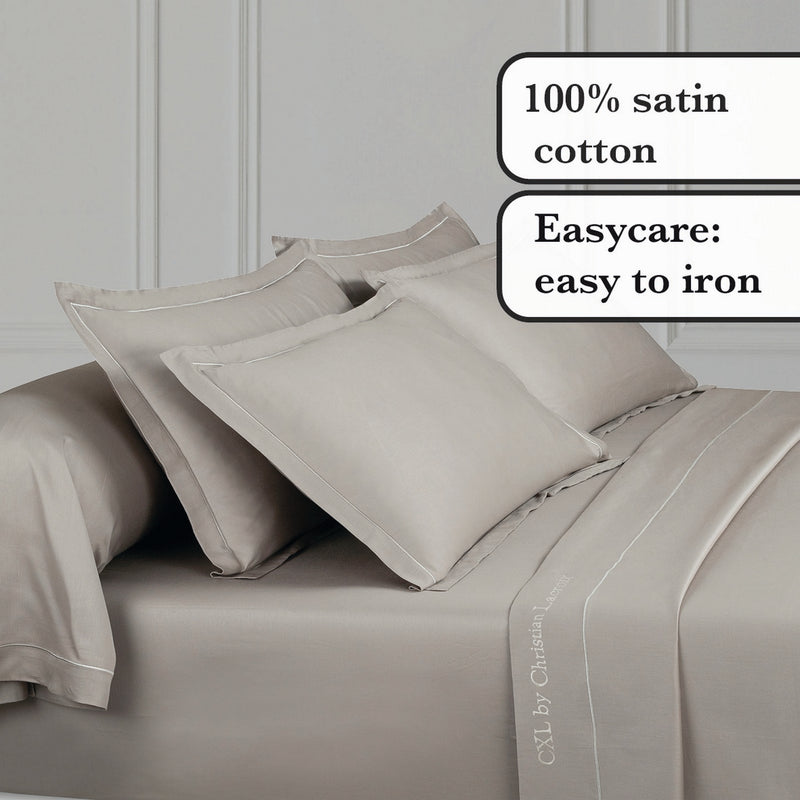 Uni 1 Baratta - Drap Plat Satin De Coton Uni 1 Baratta Taupe 01