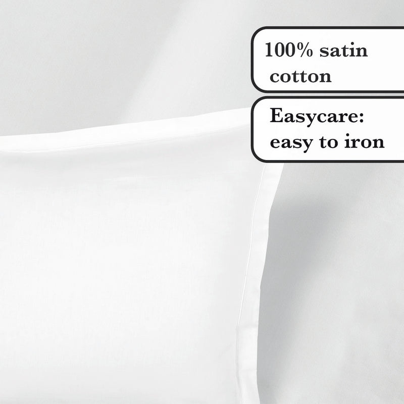 Uni 1 Baratta - Taie D'Oreiller Satin De Coton Uni 1 Baratta Blanc 01